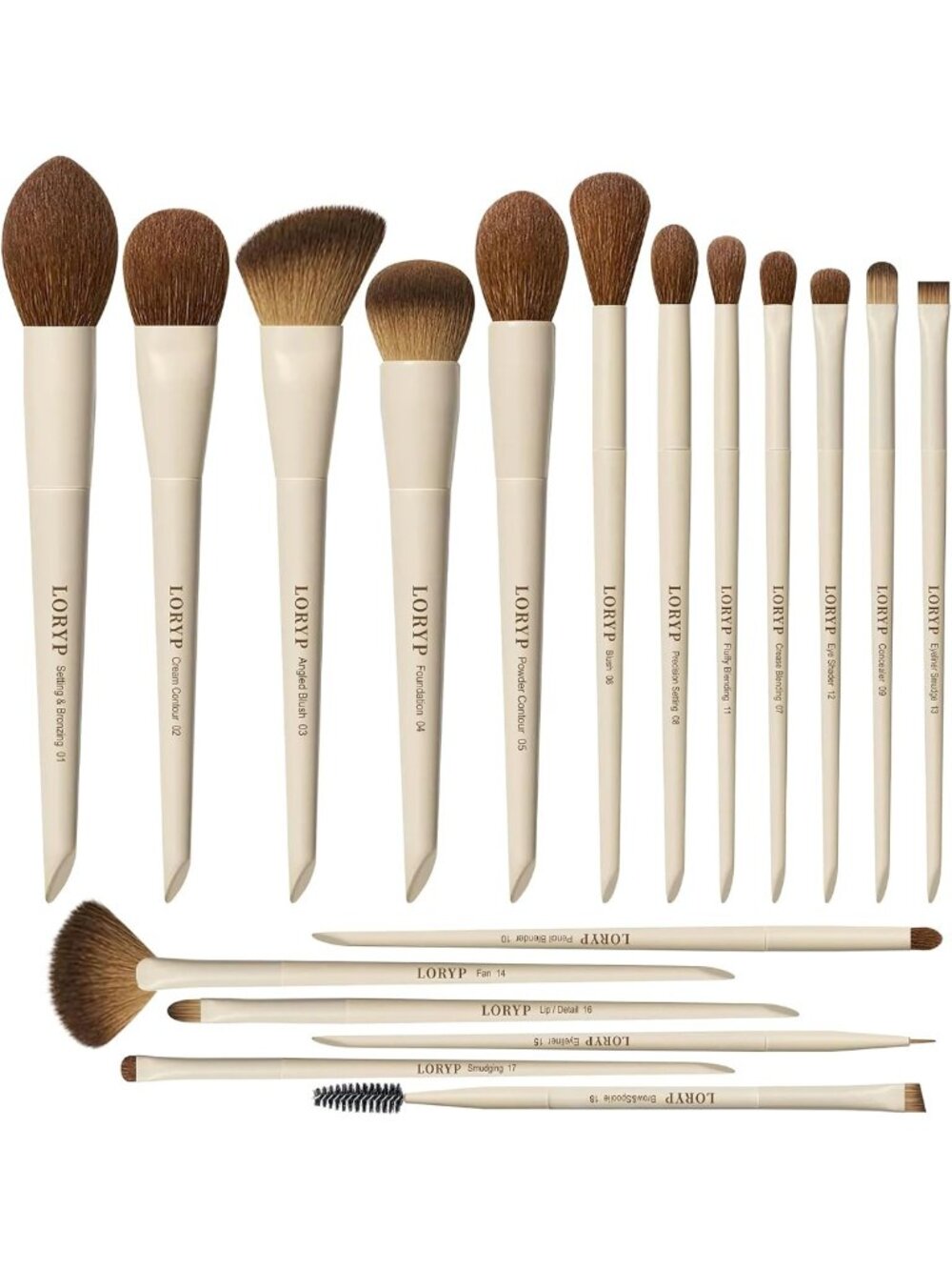 18-Piece Ultra Soft Makeup Brush Set for Face & Eyes - Foundation, Blush